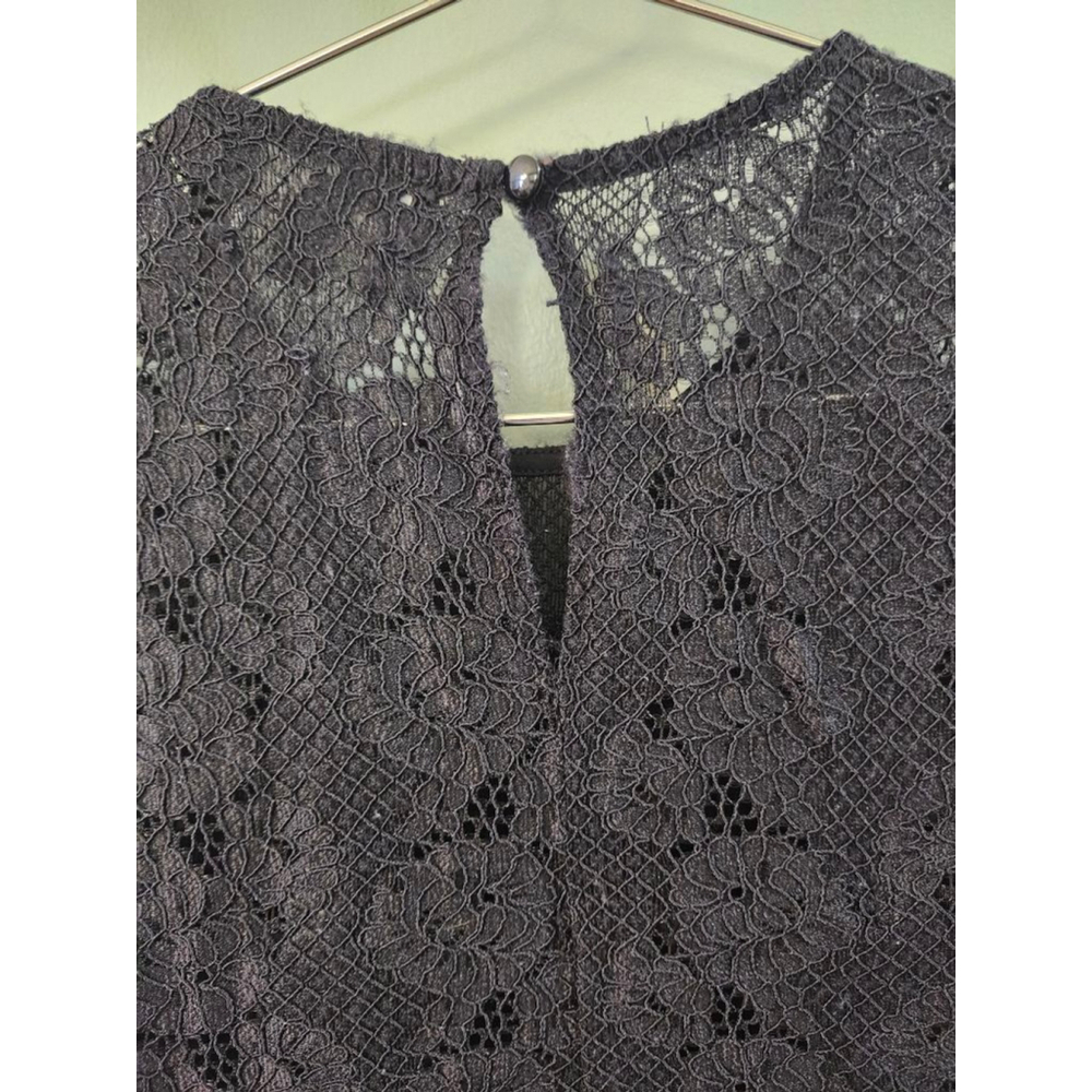Lulus Black Lace Bell Sleeve Blouse M - Picture 6 of 7